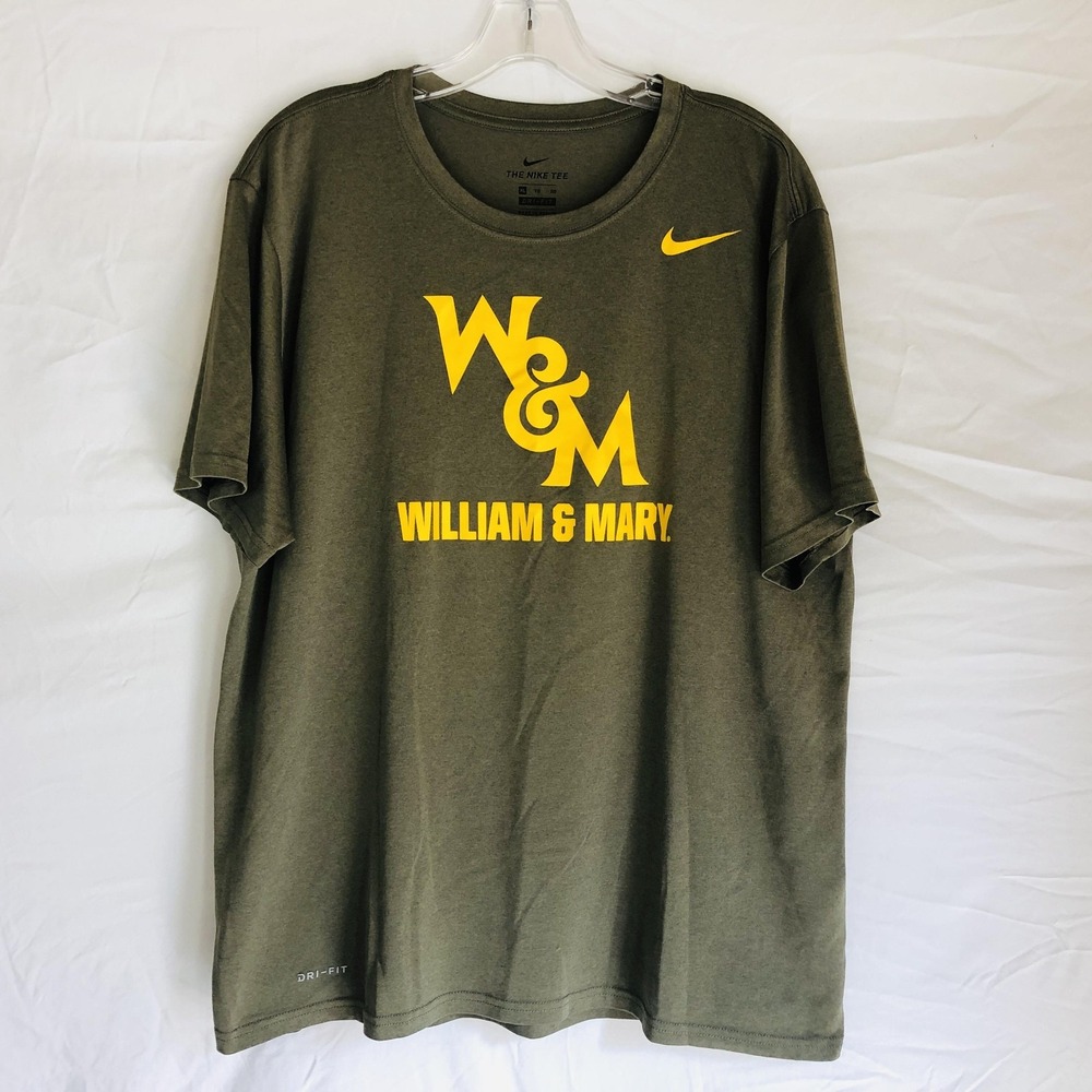 William & Mary Tribe Shirt Mens XL Green NCAA College Nike Dri‎ Fit Tee Athletic